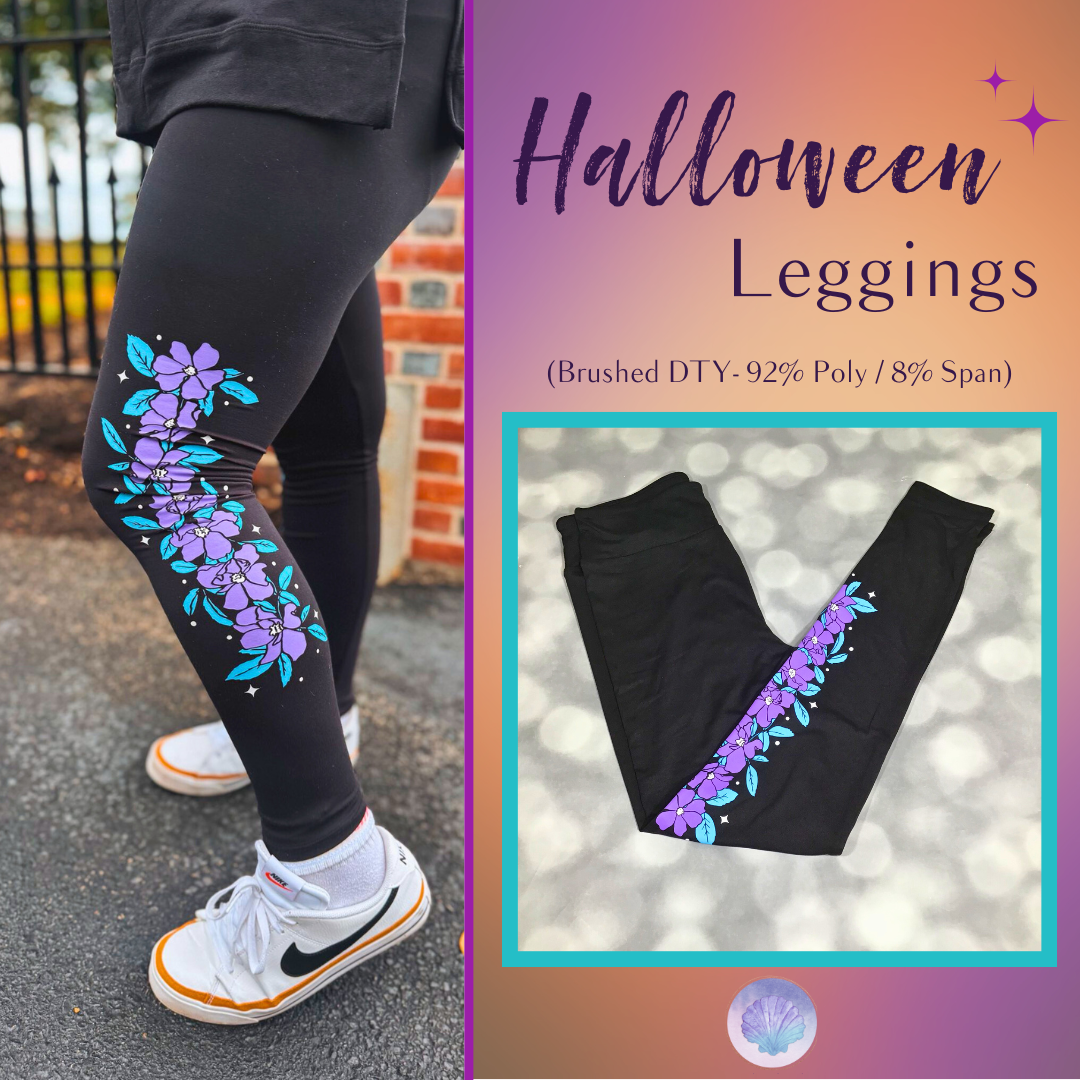 LuLaRoe Halloween 2025 - Leggings - Moonlit Blooms Floral