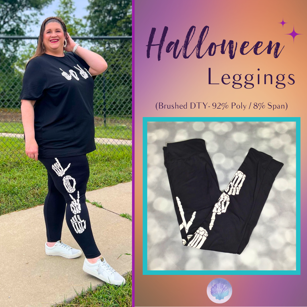 LuLaRoe Halloween 2025 - Leggings - Skeleton Love Sign