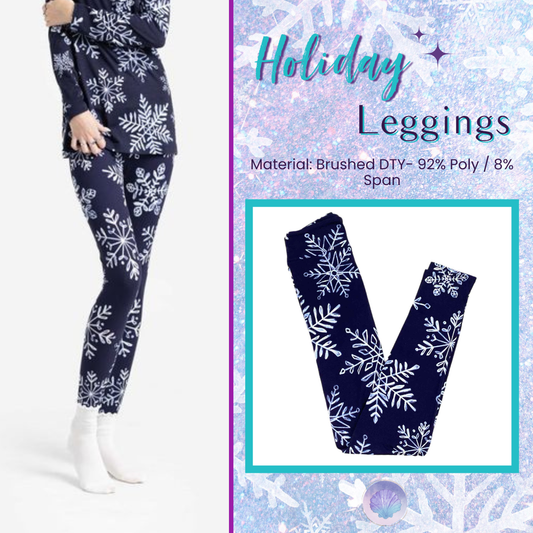 LuLaRoe Holiday Leggings - Midnight Snowfall