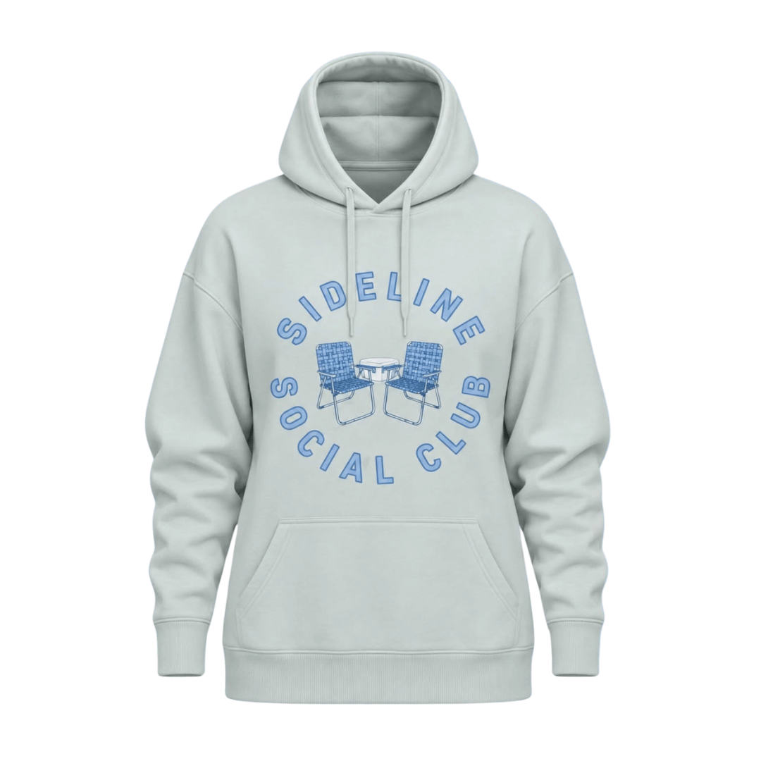 LuLaRoe Graphic Hoodie - Soft Gray Sideline Social Club Graphic