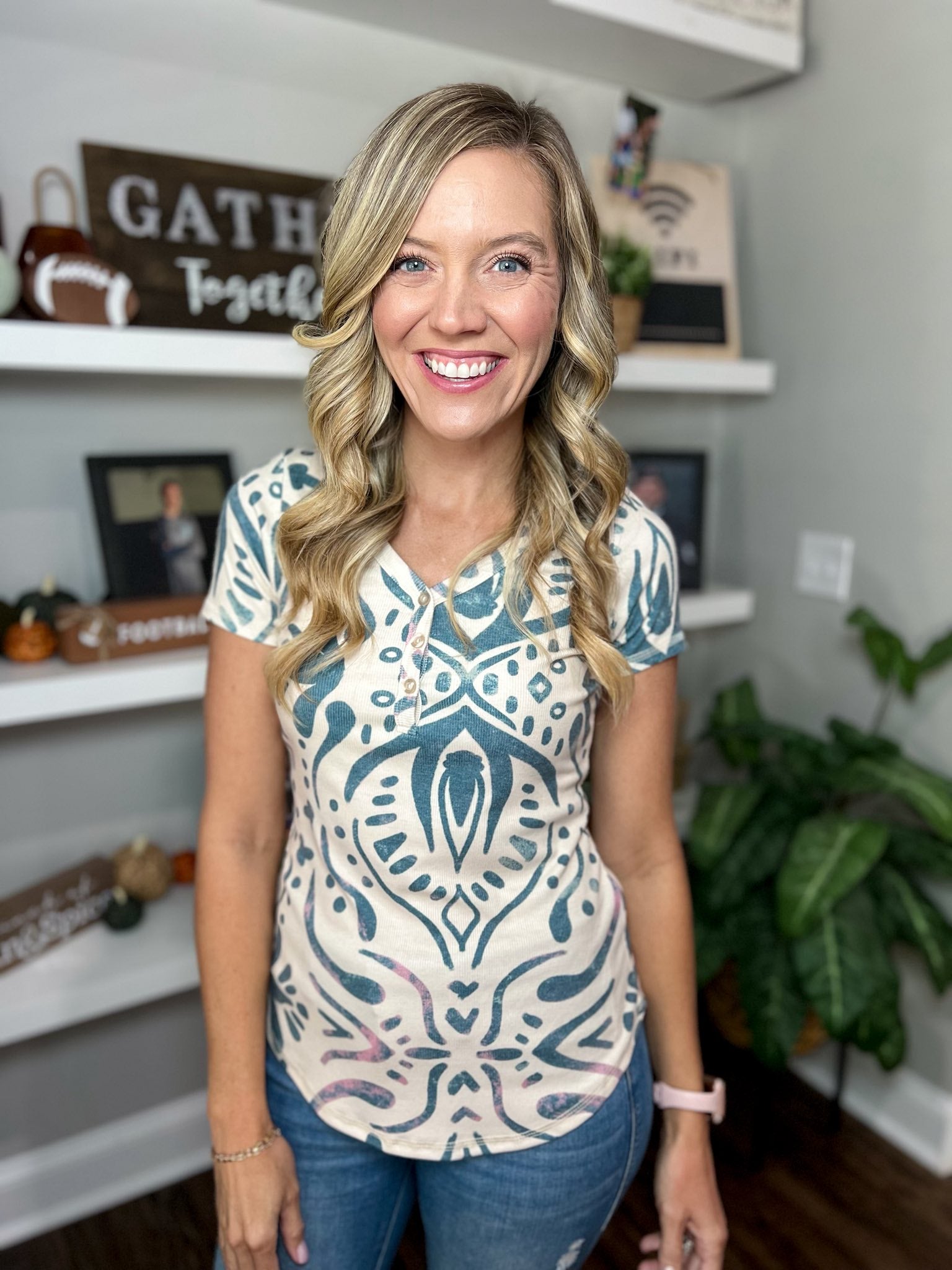 LuLaRoe Bailey - Azure Medallion