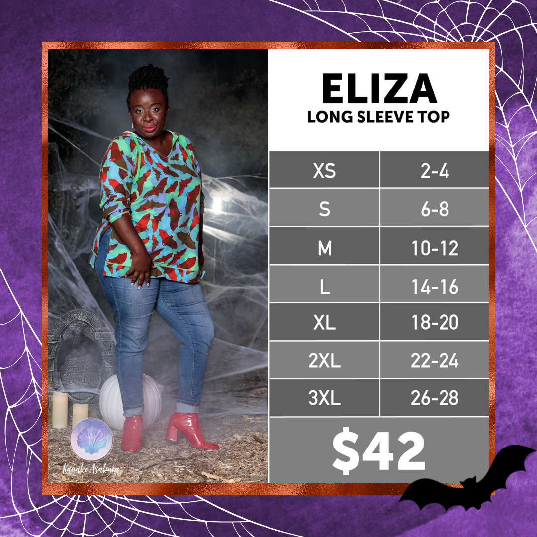 LuLaRoe LuLaRoe Halloween Eliza Hoodie - Crimson Thorn Skulls