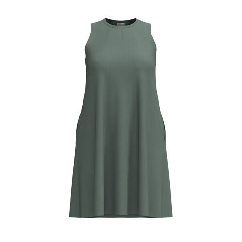 LuLaRoe Charlotte Dress - Solid Soft Olive Sleeveless A-Line Dress with Pockets