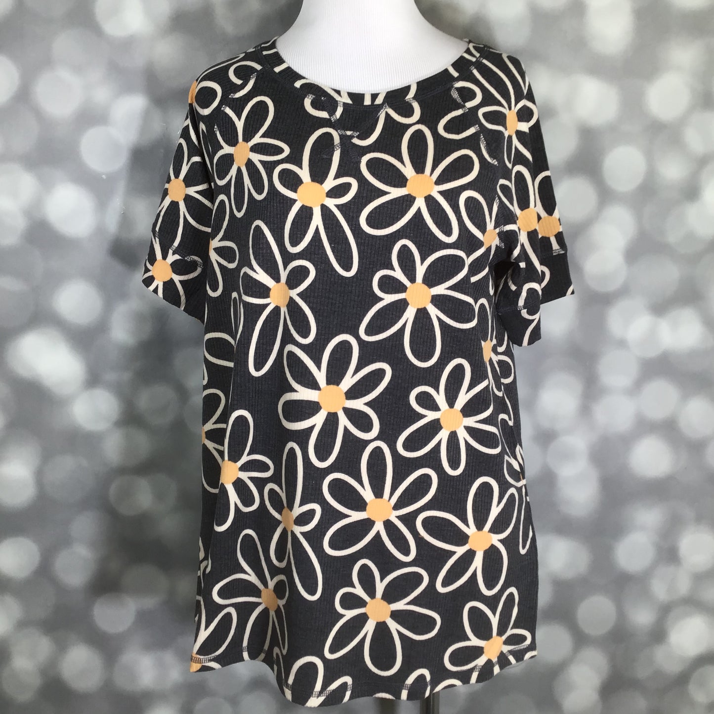 LuLaRoe Hailey Top - Midnight Daisy Chain