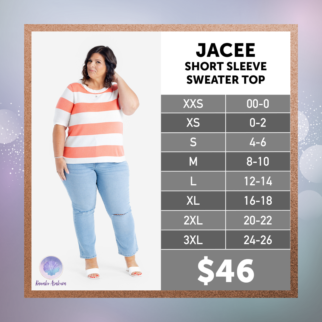 LuLaRoe Jacee - White Navy Variegated Stripe