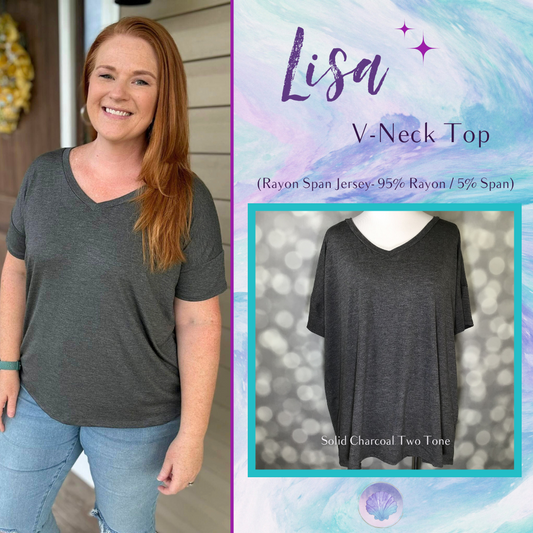LuLaRoe Lisa - Solid Charcoal 2Tone
