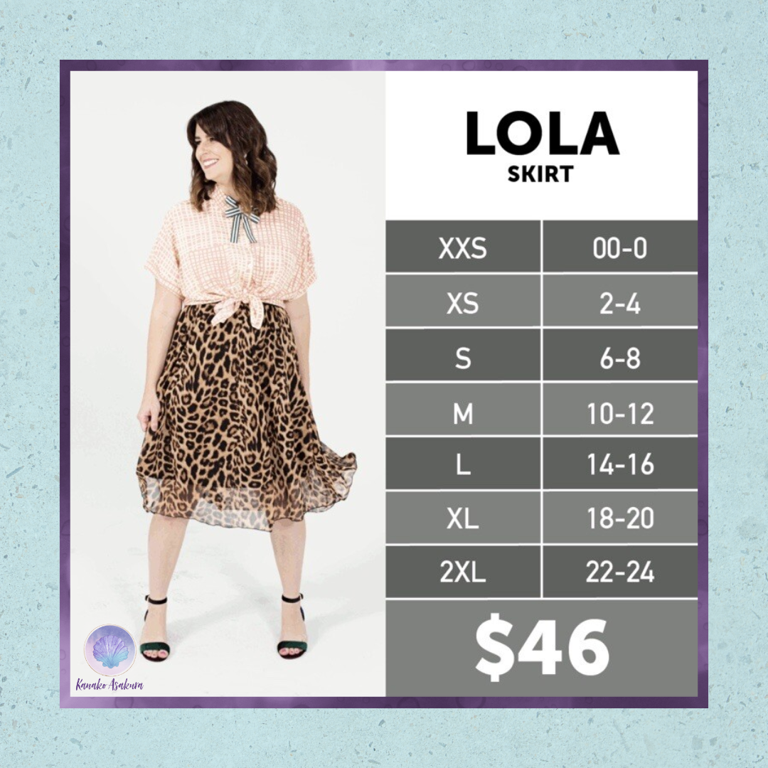 LuLaRoe Lola Skirt - Lavender Frost Swiss Dot