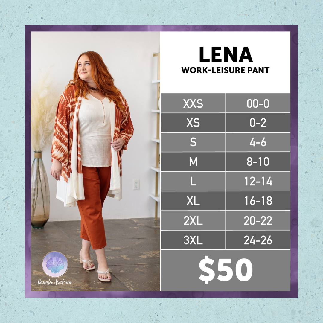 LuLaRoe Lena Pant - Size Chart