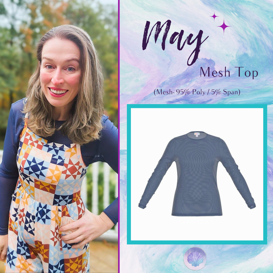 LuLaRoe May Mesh Top - Solid Midnight Veil