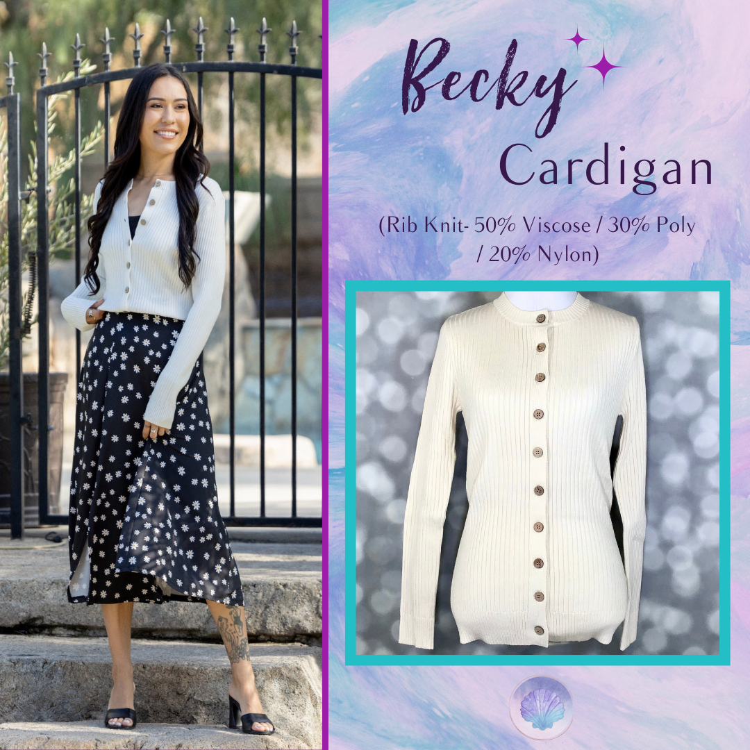 LuLaRoe Becky Cardigan Soft Ivory Cream Rib Knit Sweater