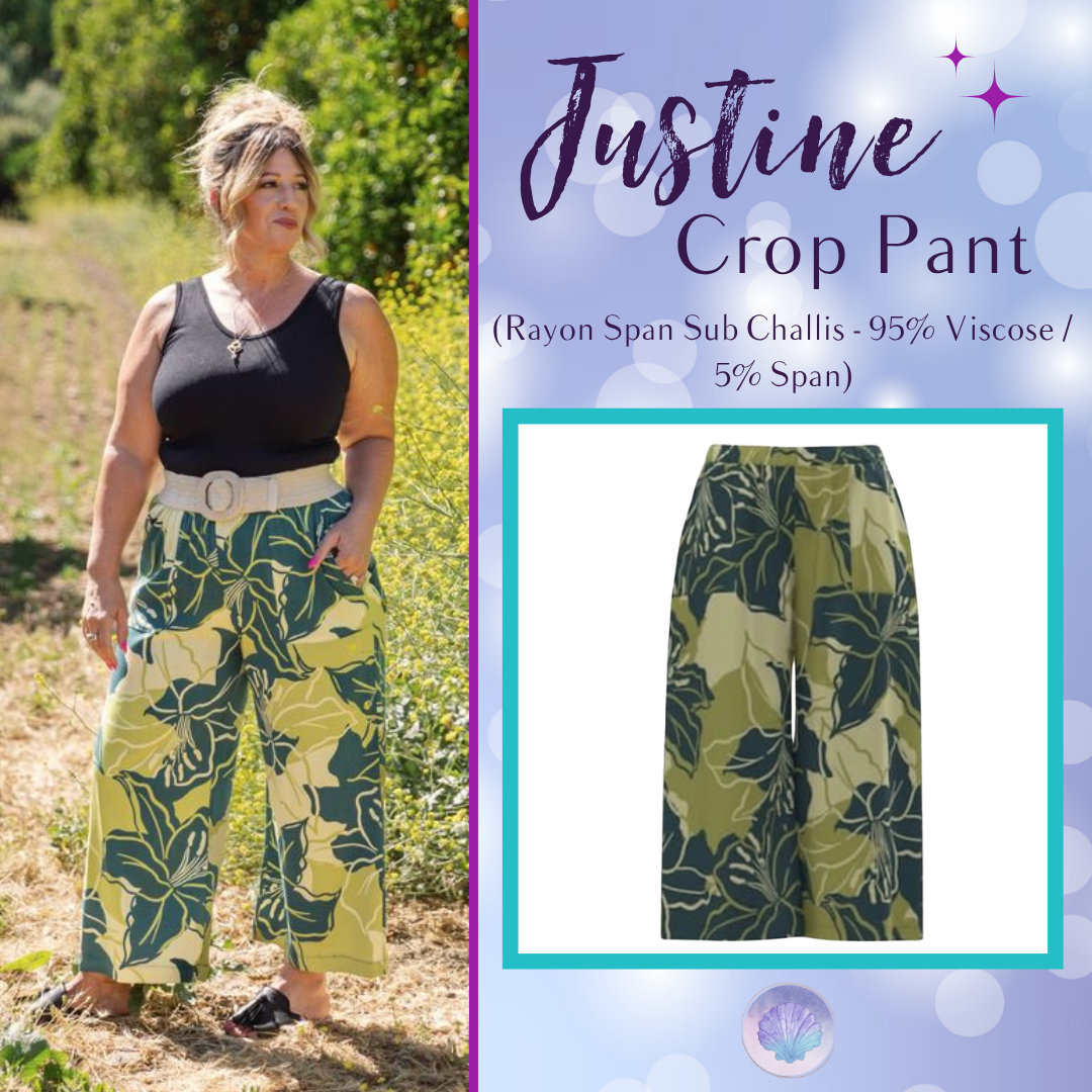 LuLaRoe Justine Pant Tropical Leaf Wide Leg