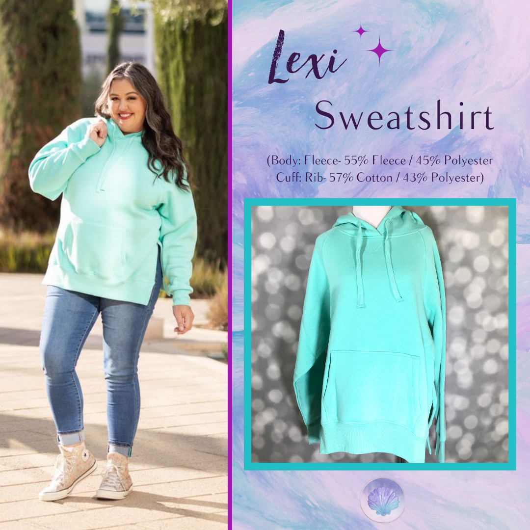 LuLaRoe Lexi Hoodie – Solid Teal Aqua | Cozy Fleece Sweatshirt