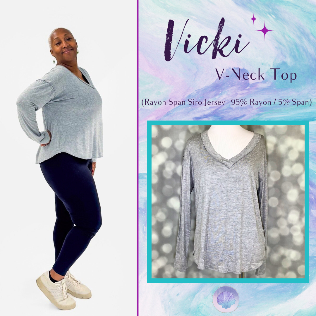 LuLaRoe Vicki Top – Heathered Light Gray | Women's Long Sleeve Top