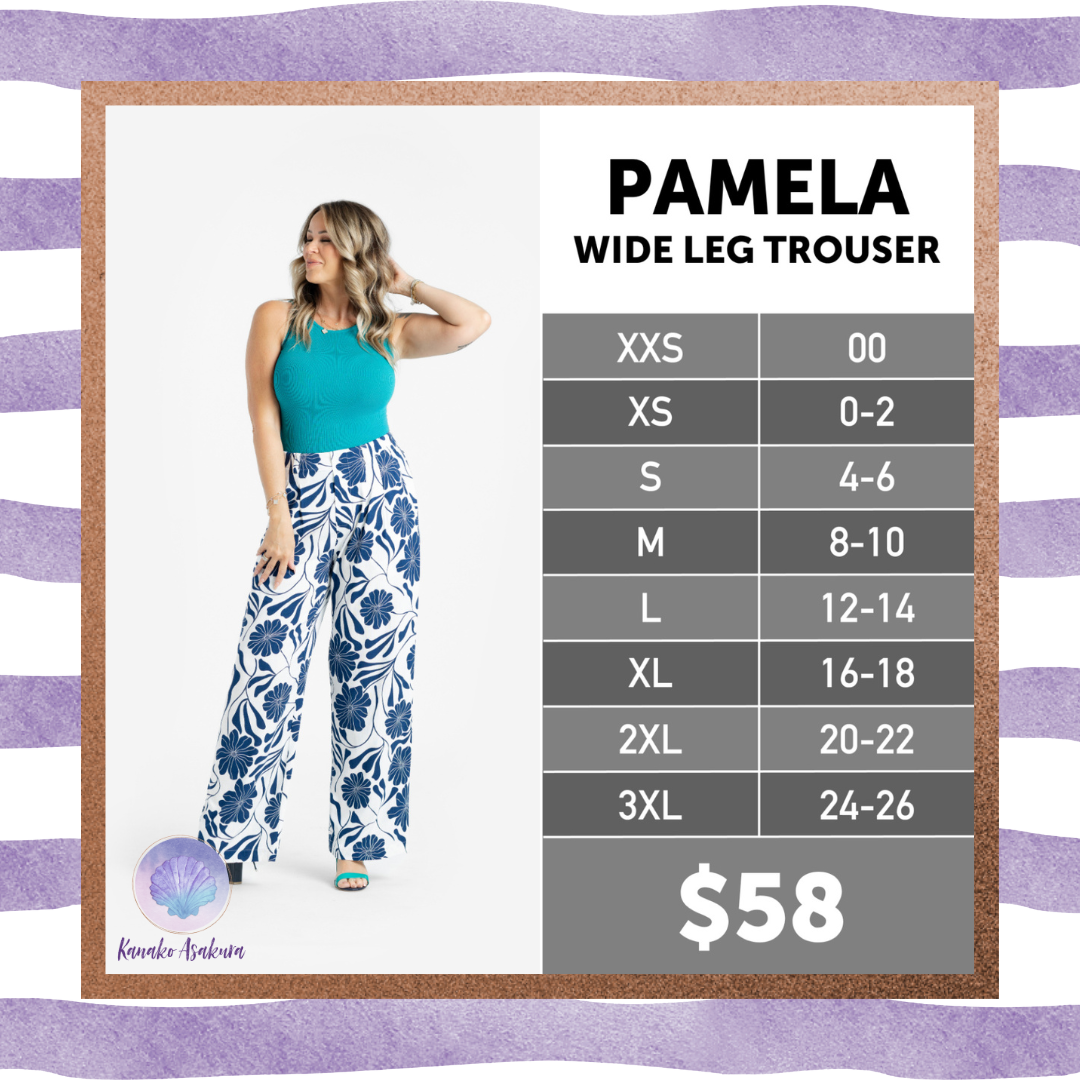 LuLaRoe LuLaRoe Pamela Trouser - Indigo Paisley Panel