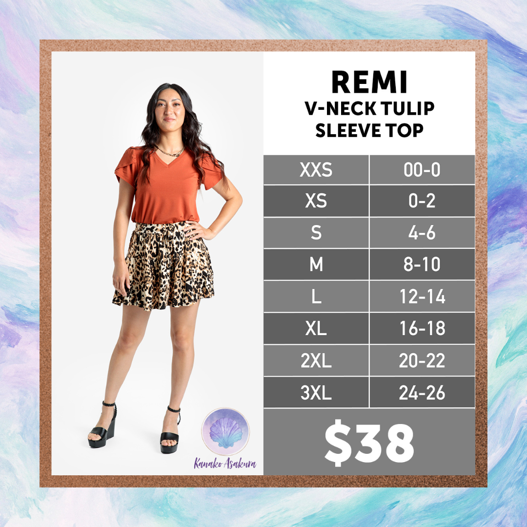 LuLaRoe Remi Top – Crimson Petal Swirl