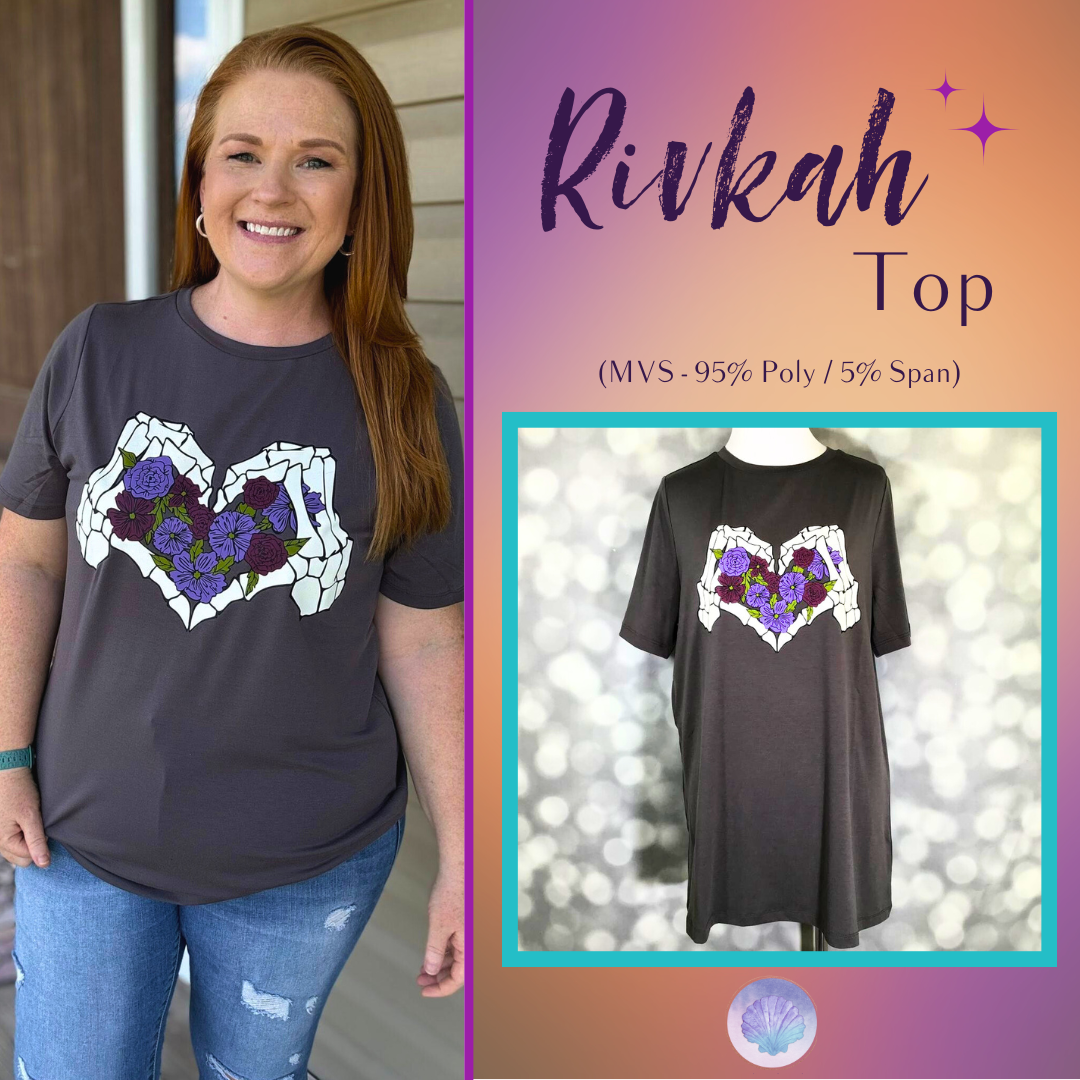 LuLaRoe Halloween 2025 - Rivkah Top - Skeletal Heart