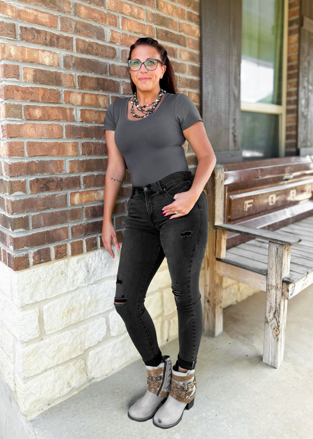 LuLaRoe Faith - Solid Dark Gray