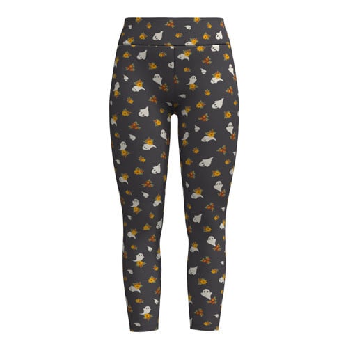 LuLaRoe 2026 Halloween Leggings – Charcoal Booquet Ghosts and Flowers