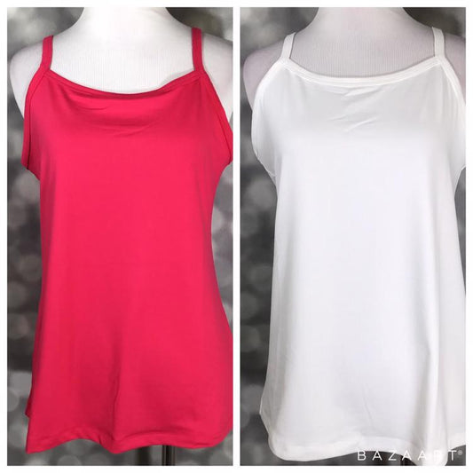 LuLaRoe Cami - Raspberry Fuchsia and Solid White Brushed DTY