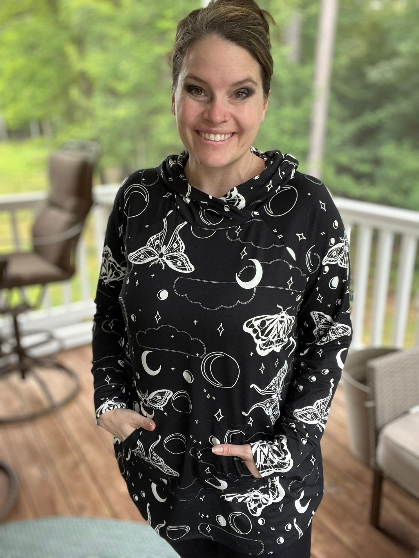 LuLaRoe Halloween 2025 - Amber Hoodie - Midnight Butterflies