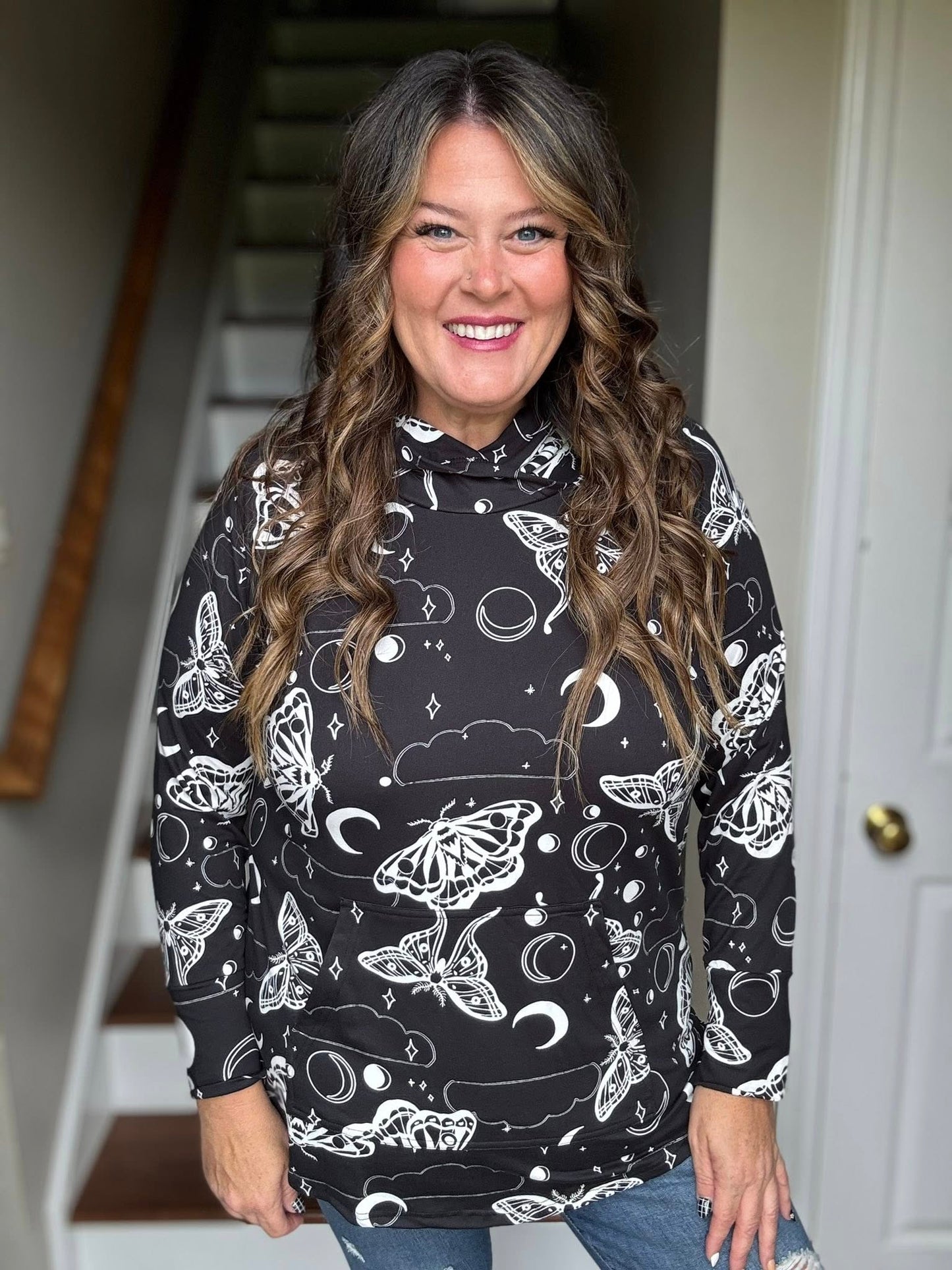 LuLaRoe Halloween 2025 - Amber Hoodie - Midnight Butterflies