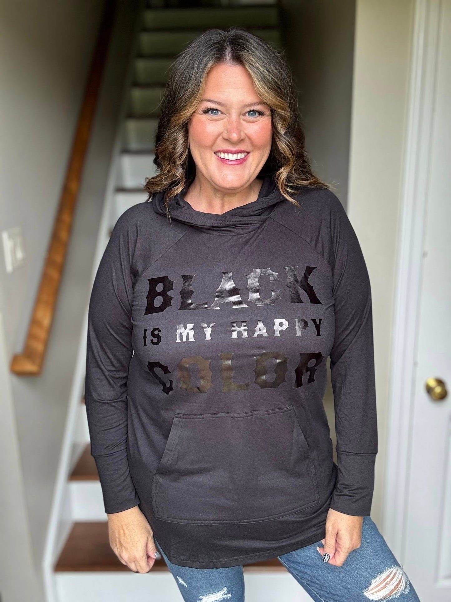 LuLaRoe Halloween 2025 - Amber Hoodie - Black is My Happy Color