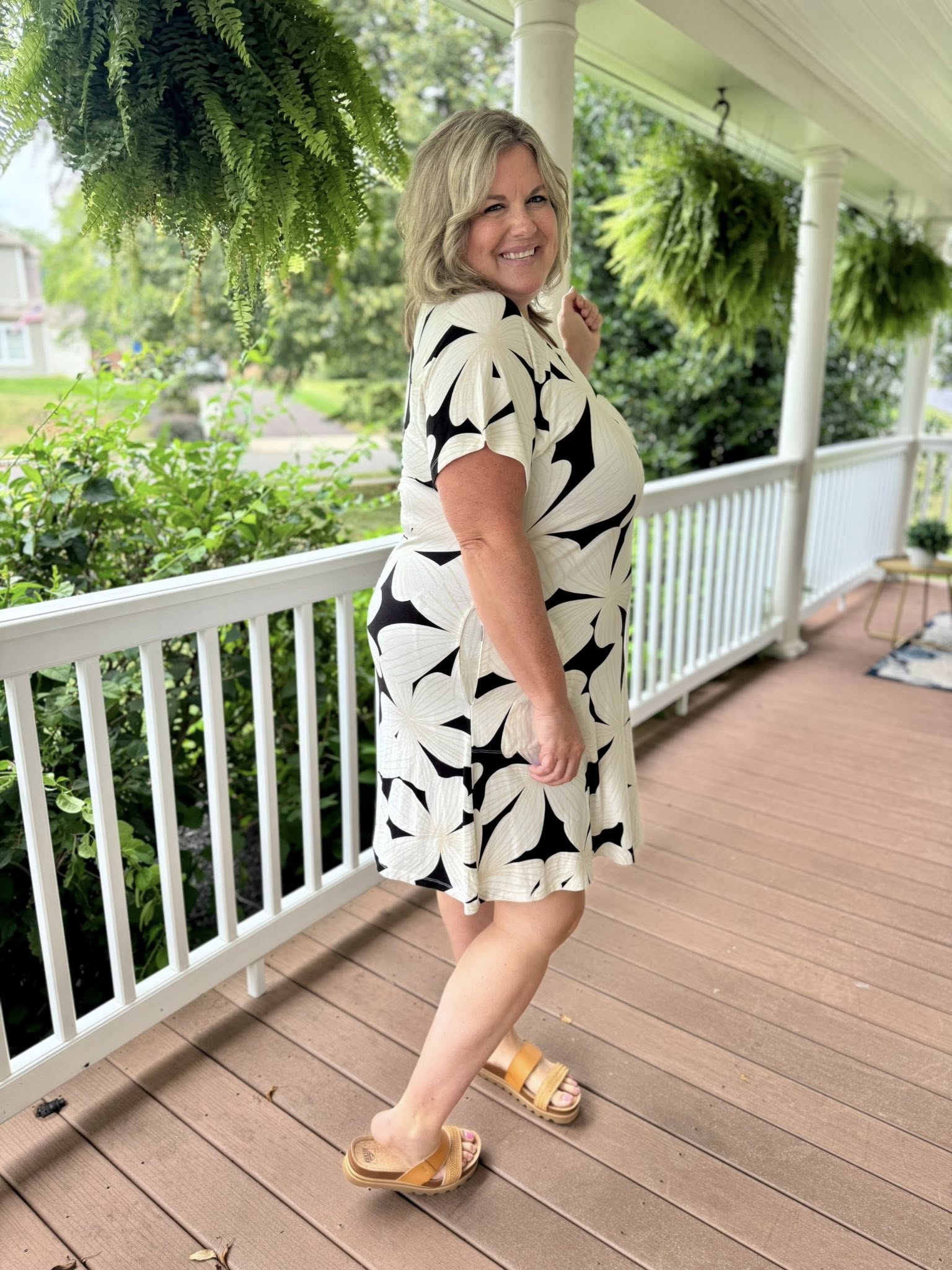 LuLaRoe LuLaRoe Celia Dress - Black and White Oversized Floral