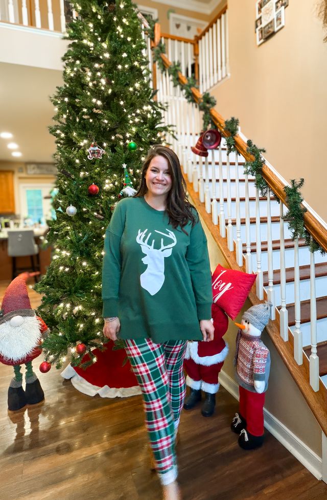 LuLaRoe Holiday Hannah - Evergreen Stag