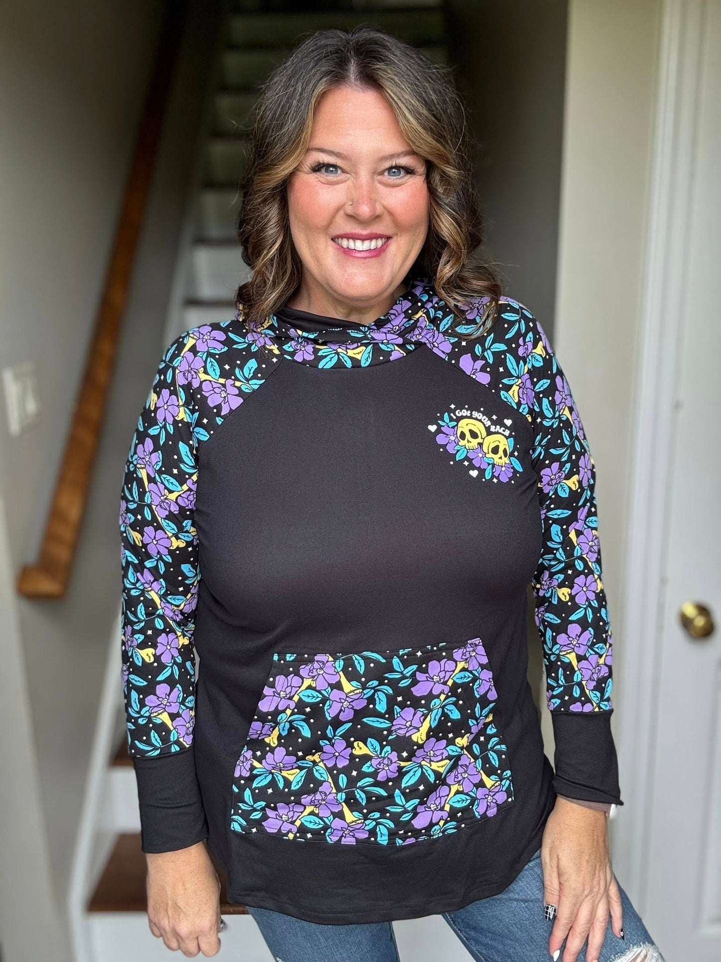 LuLaRoe Halloween 2025 - Amber Hoodie - I Got Your Back Floral