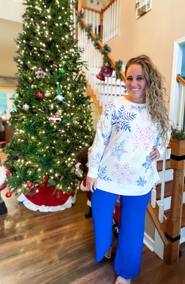 LuLaRoe Holiday Hannah - Snowflake Daydream