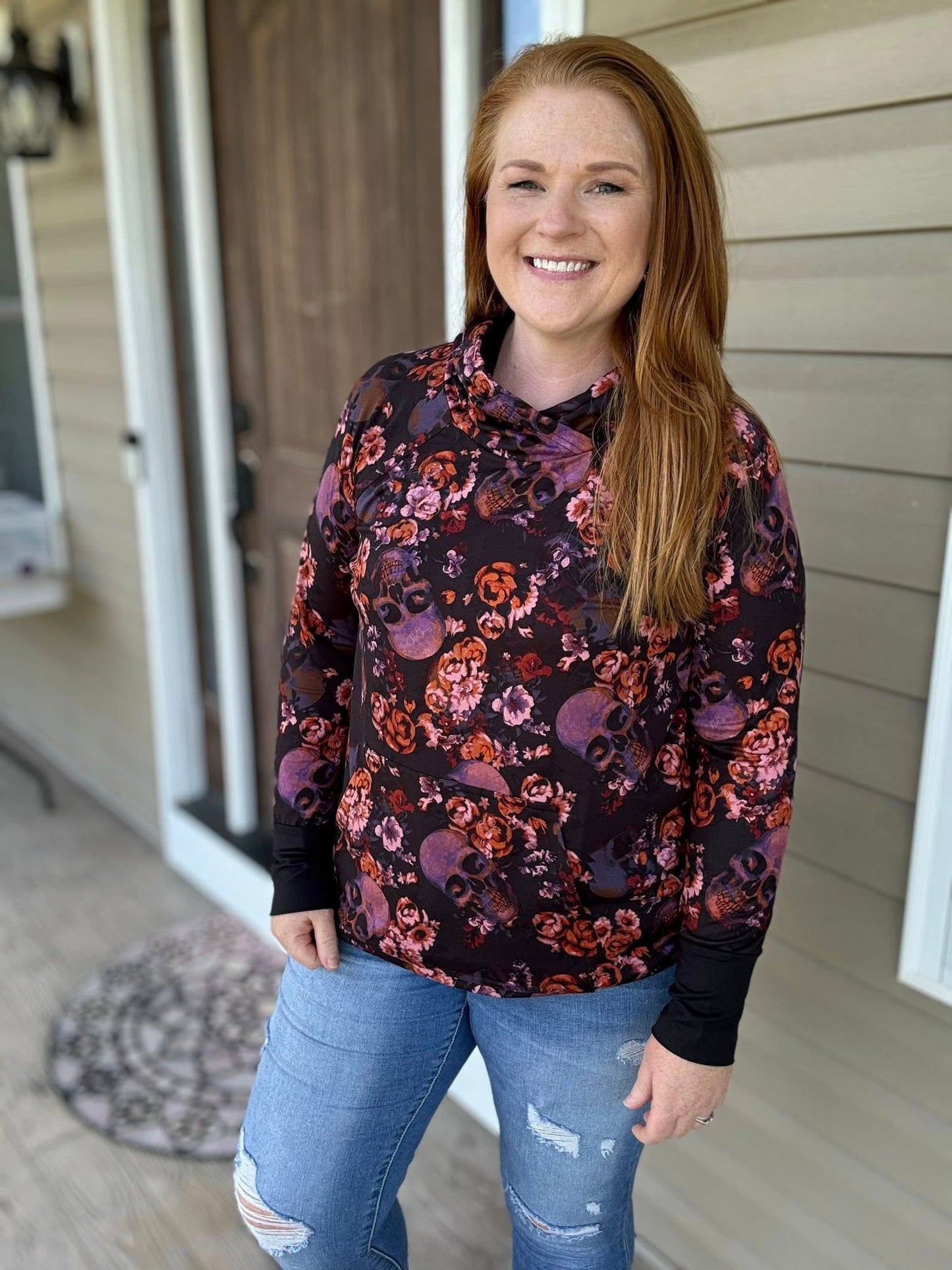 LuLaRoe Halloween 2025 - Amber Hoodie - Haunted Blooms