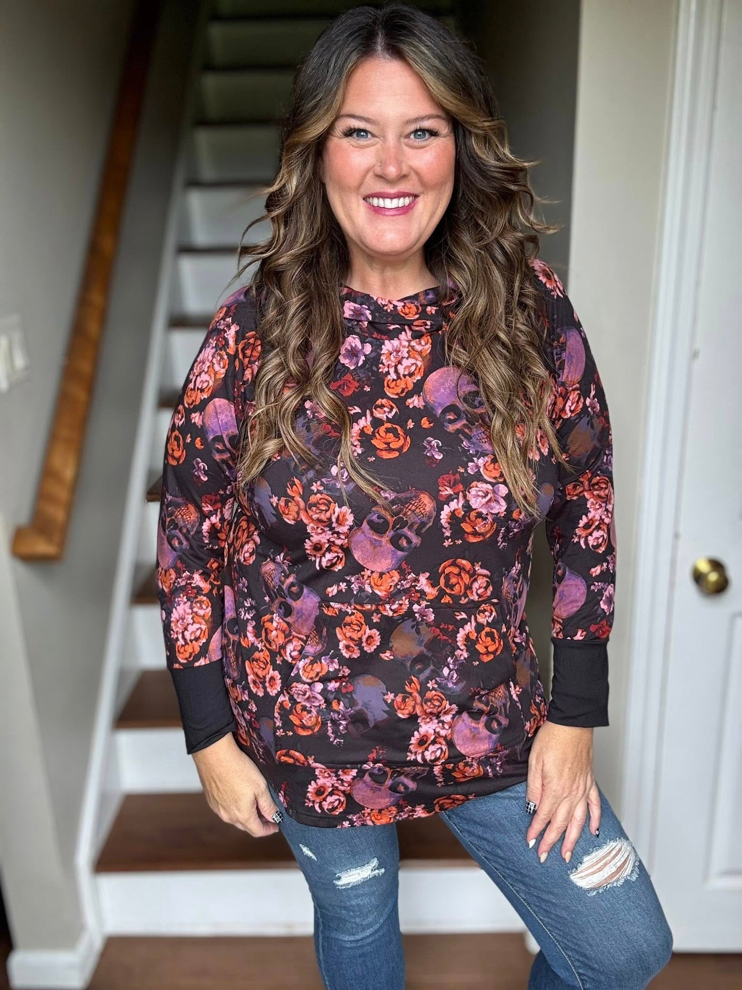LuLaRoe Halloween 2025 - Amber Hoodie - Haunted Blooms