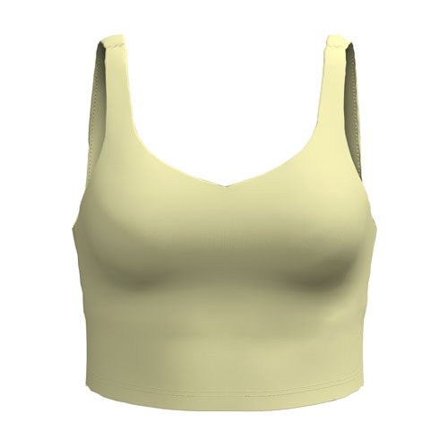 Light yellow LuLaRoe Resilient Cami Bralette sports bra on a white background