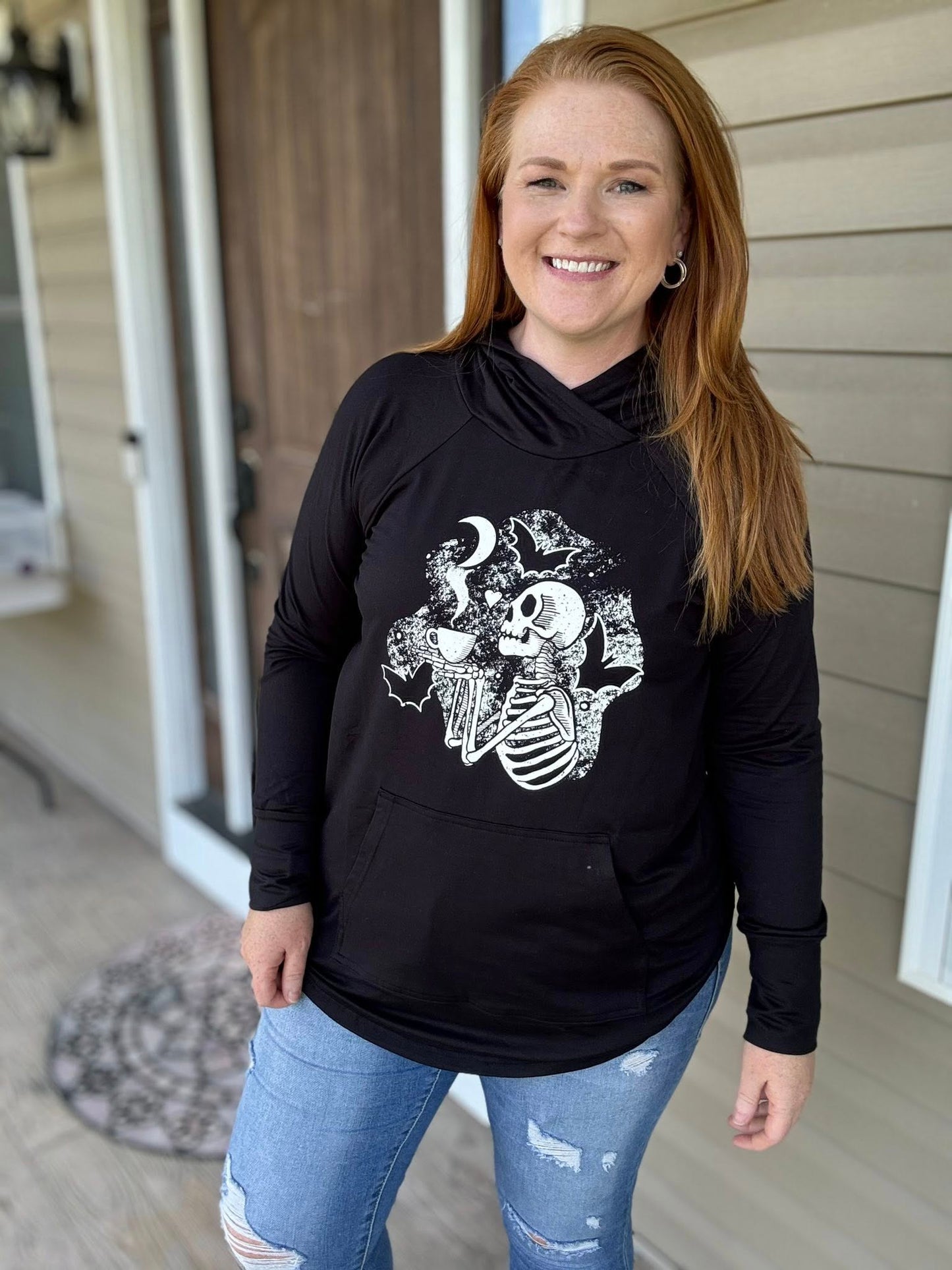 LuLaRoe Halloween 2025 - Amber Hoodie - Midnight Coffee Break