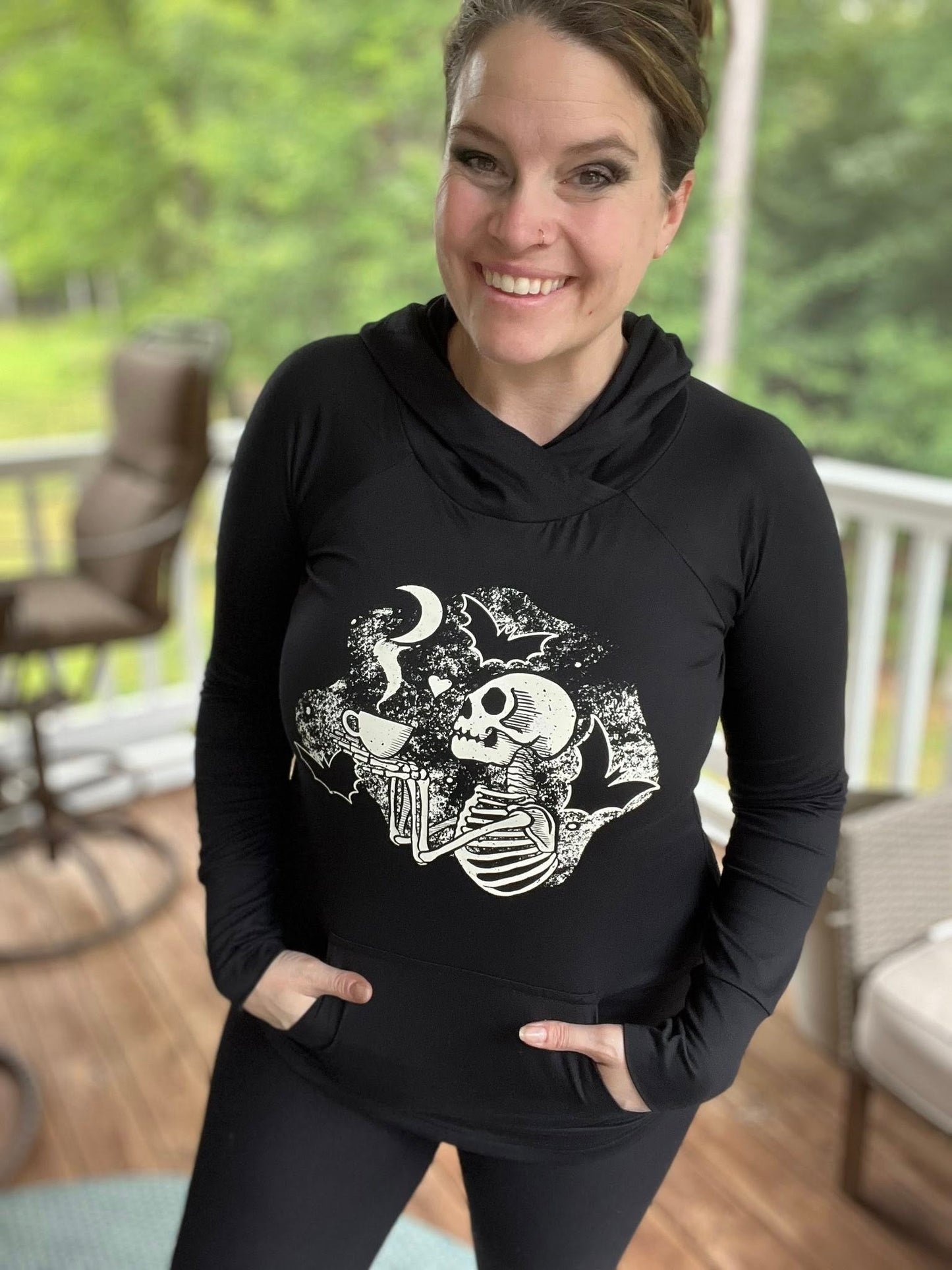 LuLaRoe Halloween 2025 - Amber Hoodie - Midnight Coffee Break