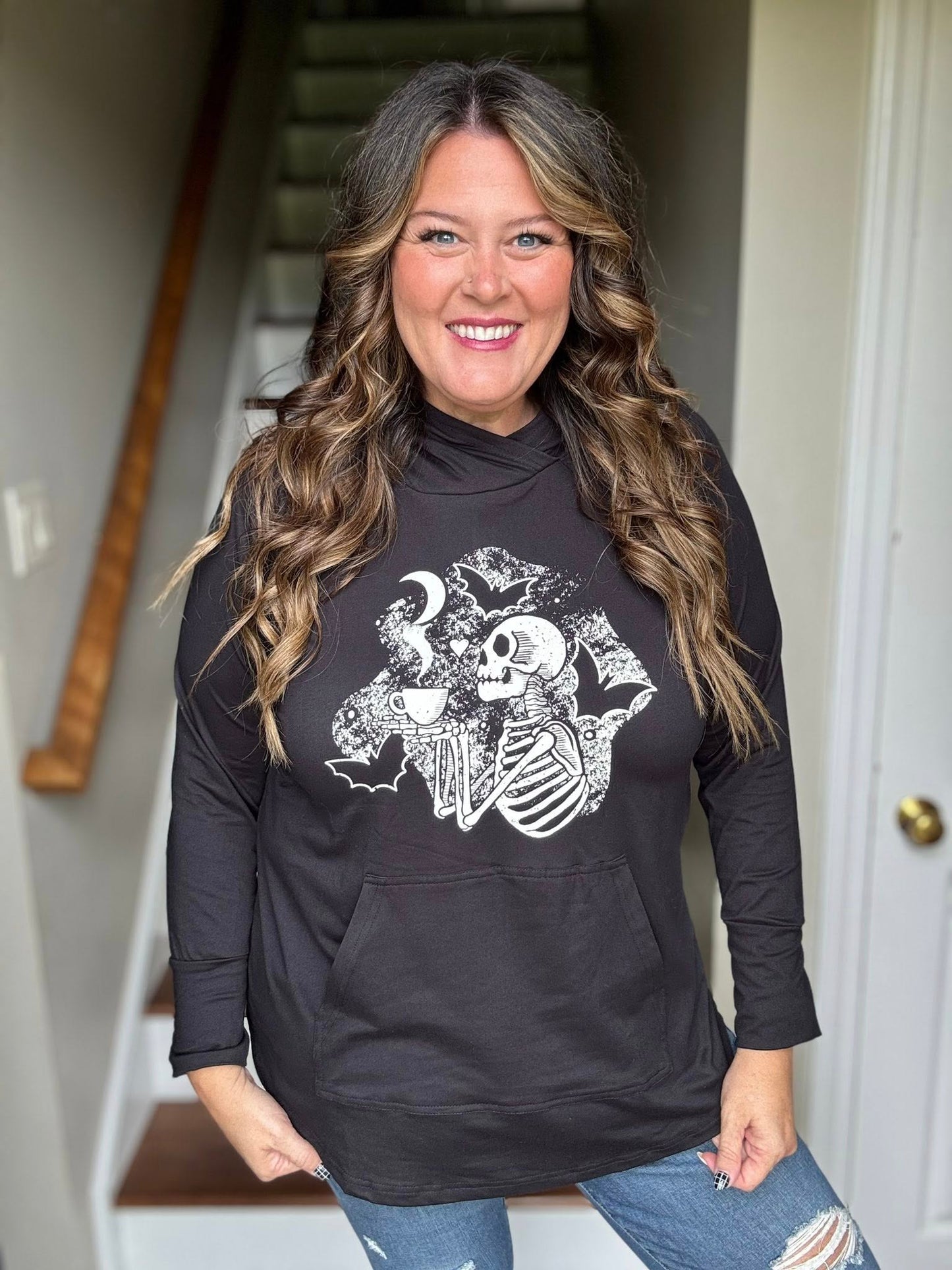 LuLaRoe Halloween 2025 - Amber Hoodie - Midnight Coffee Break