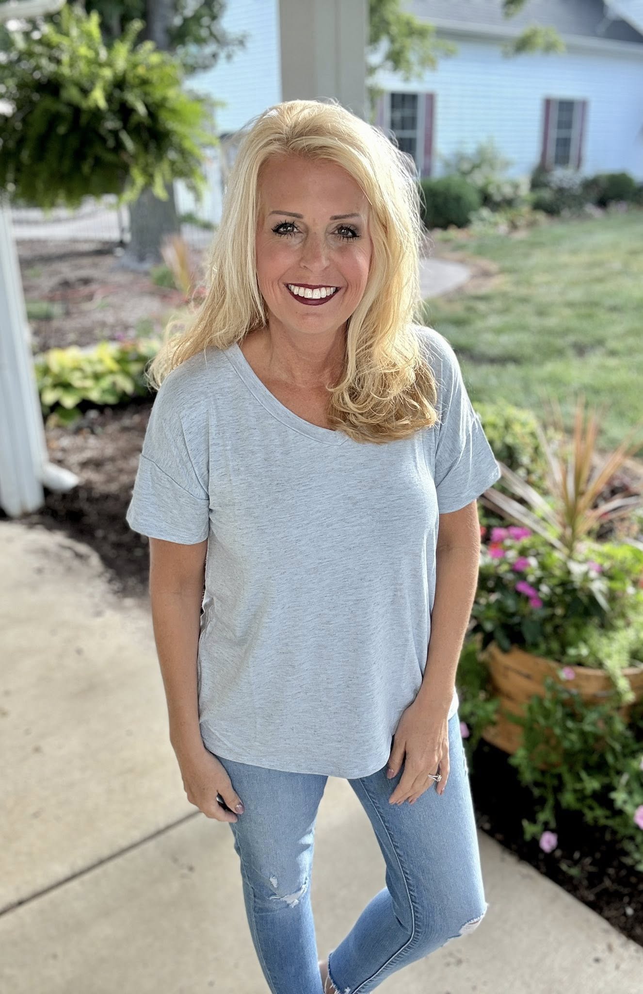 LuLaRoe Lisa - Solid Blue Rain Chambray