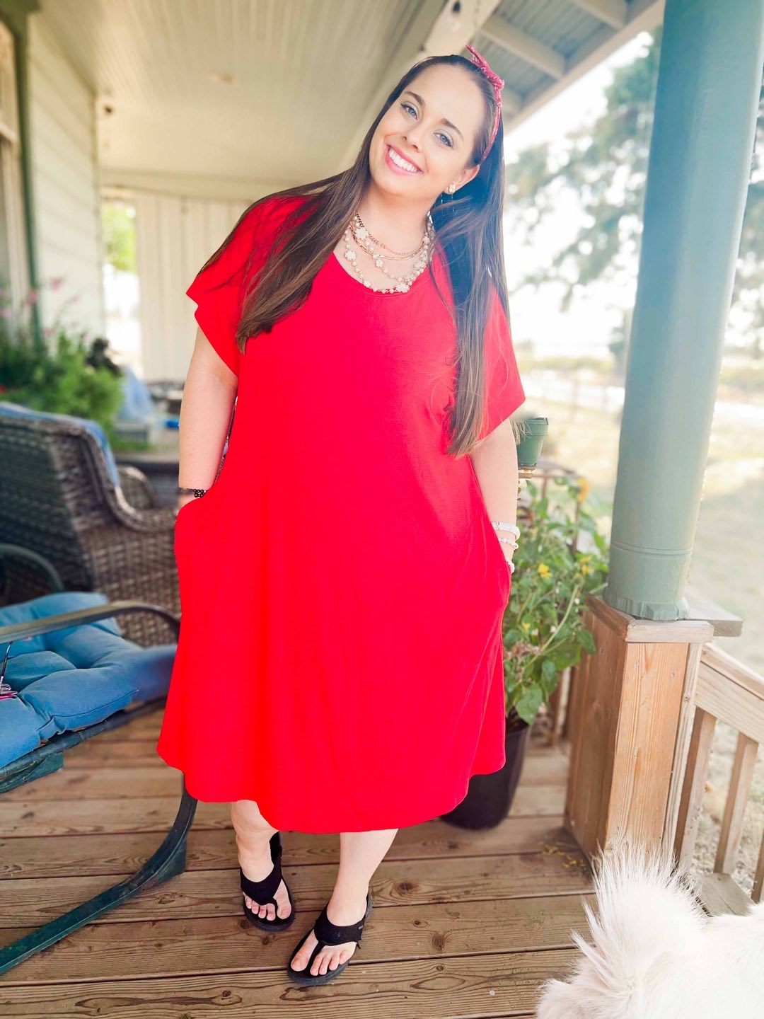 LuLaRoe LuLaRoe Celia Dress - Solid Crimson Red