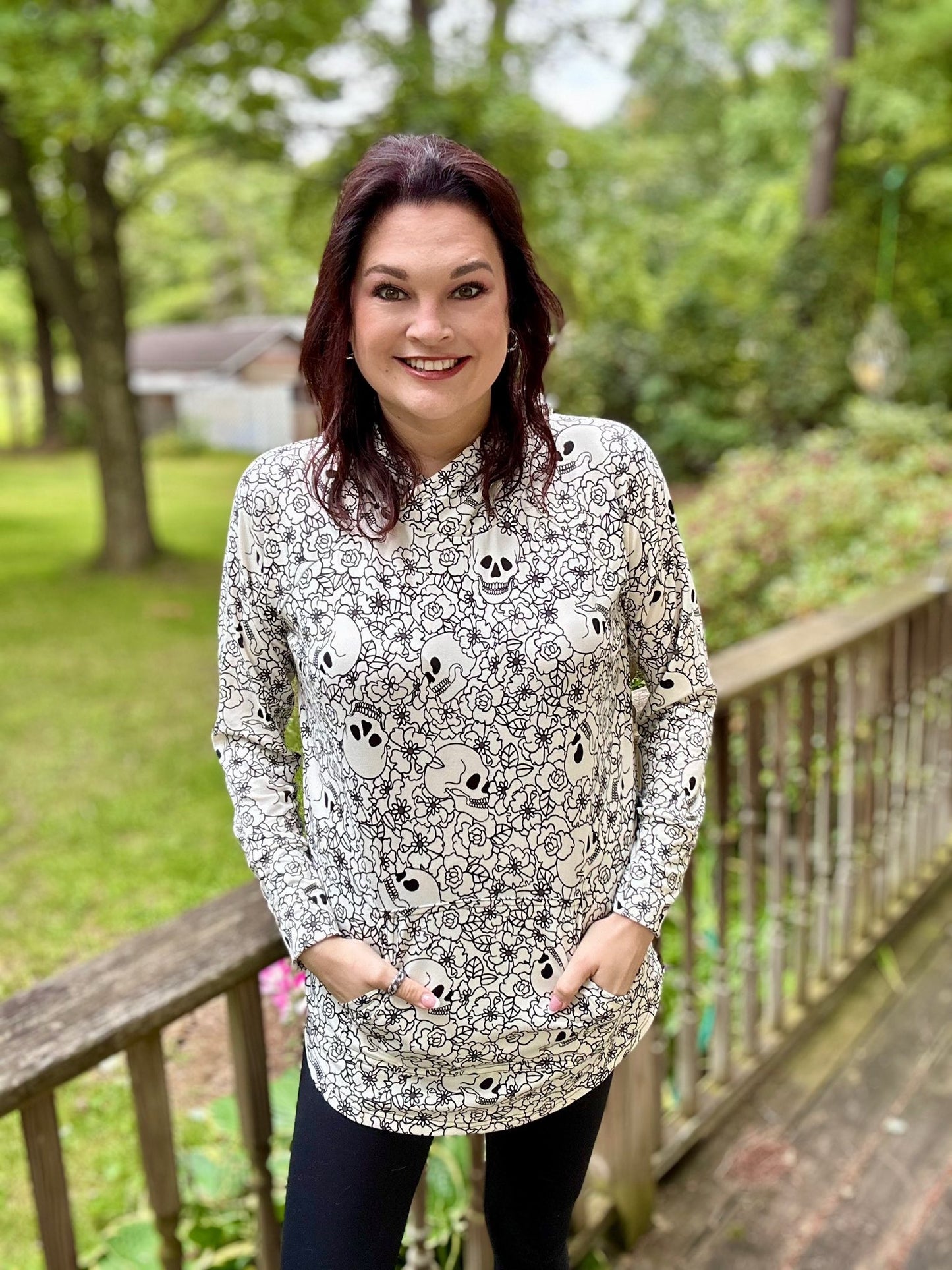 LuLaRoe Halloween 2025 - Amber Hoodie - Ghostly Garden