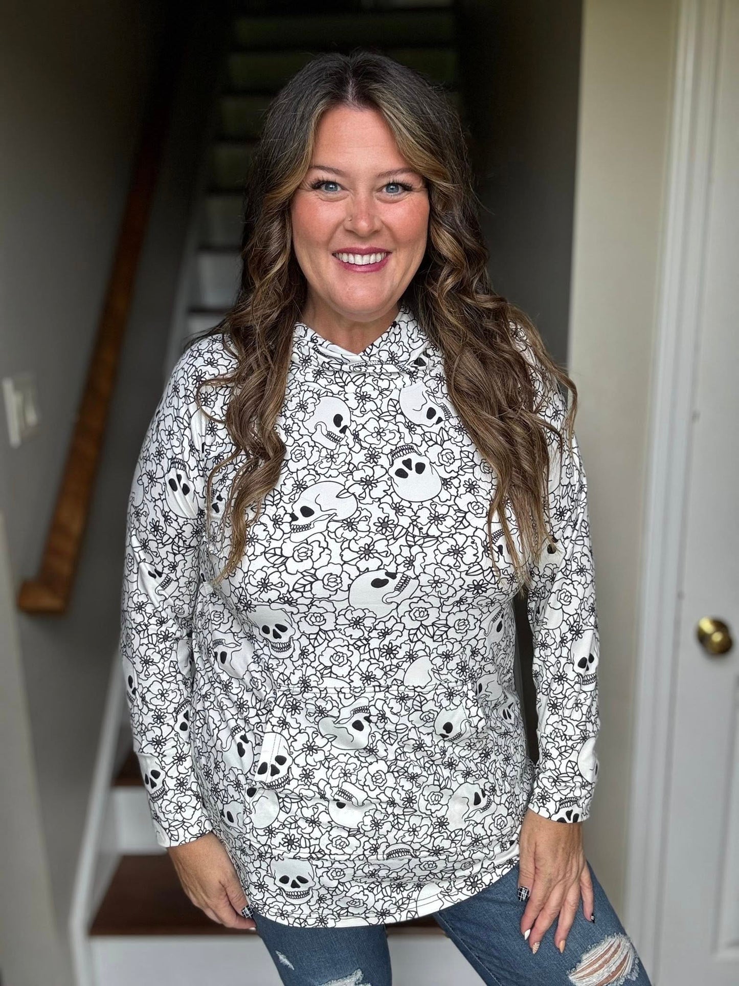 LuLaRoe Halloween 2025 - Amber Hoodie - Ghostly Garden