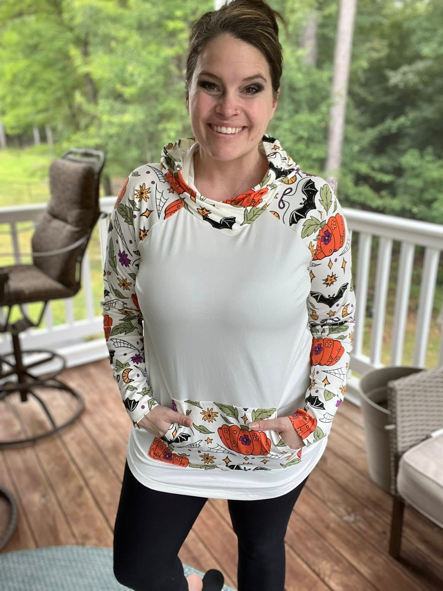 LuLaRoe Halloween 2025 - Amber Hoodie - Pumpkin Patch Magic