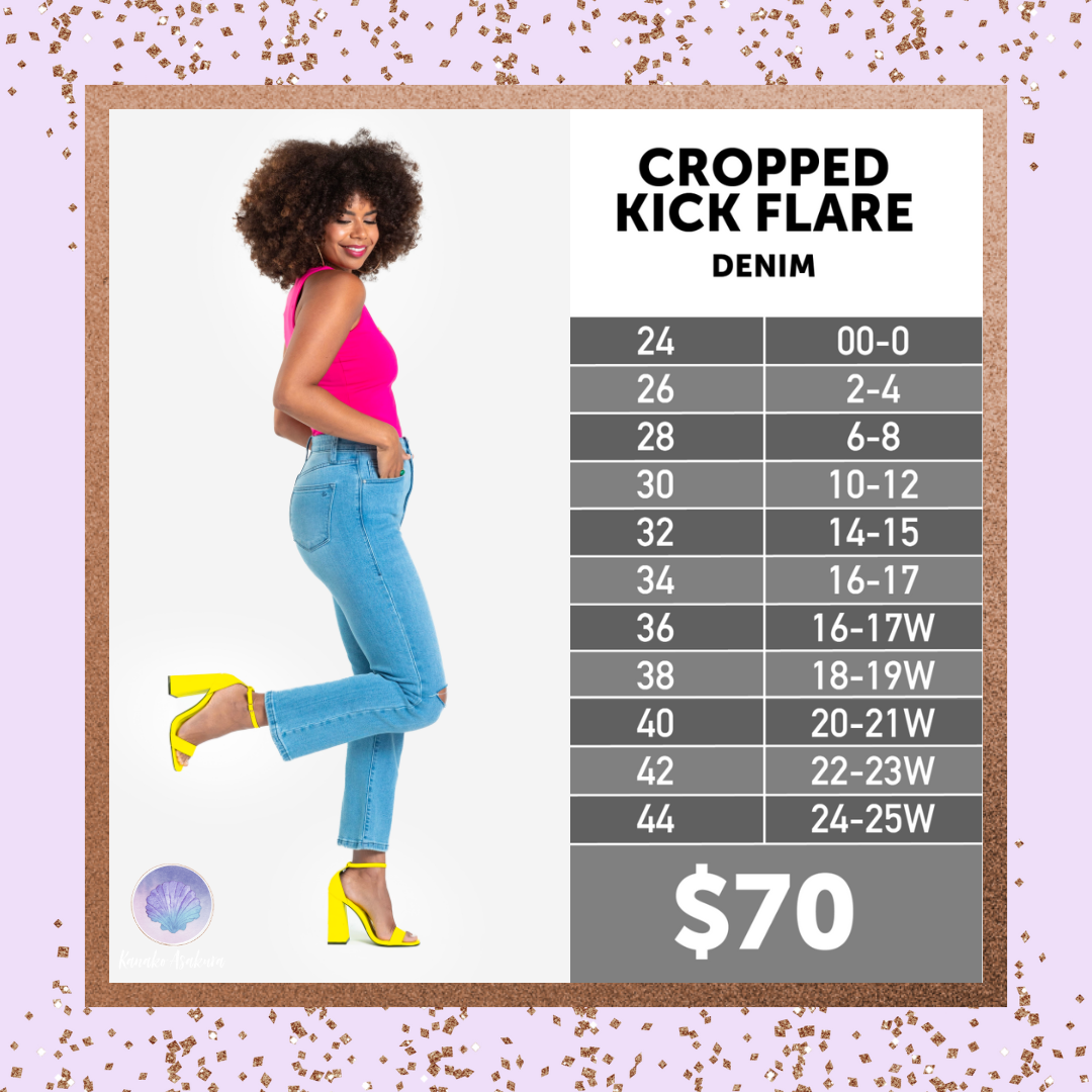 Cropped Kick Flare Denim