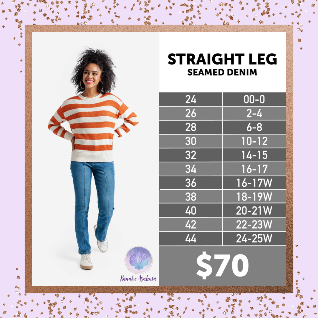Straight Leg Seamed Denim