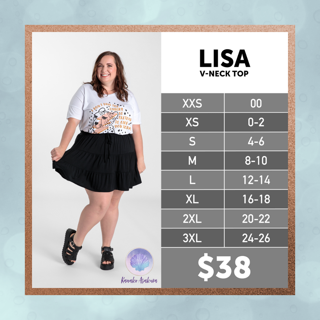 LuLaRoe Lisa VNeck Top Made in USA Flattering Fit XXS3XL