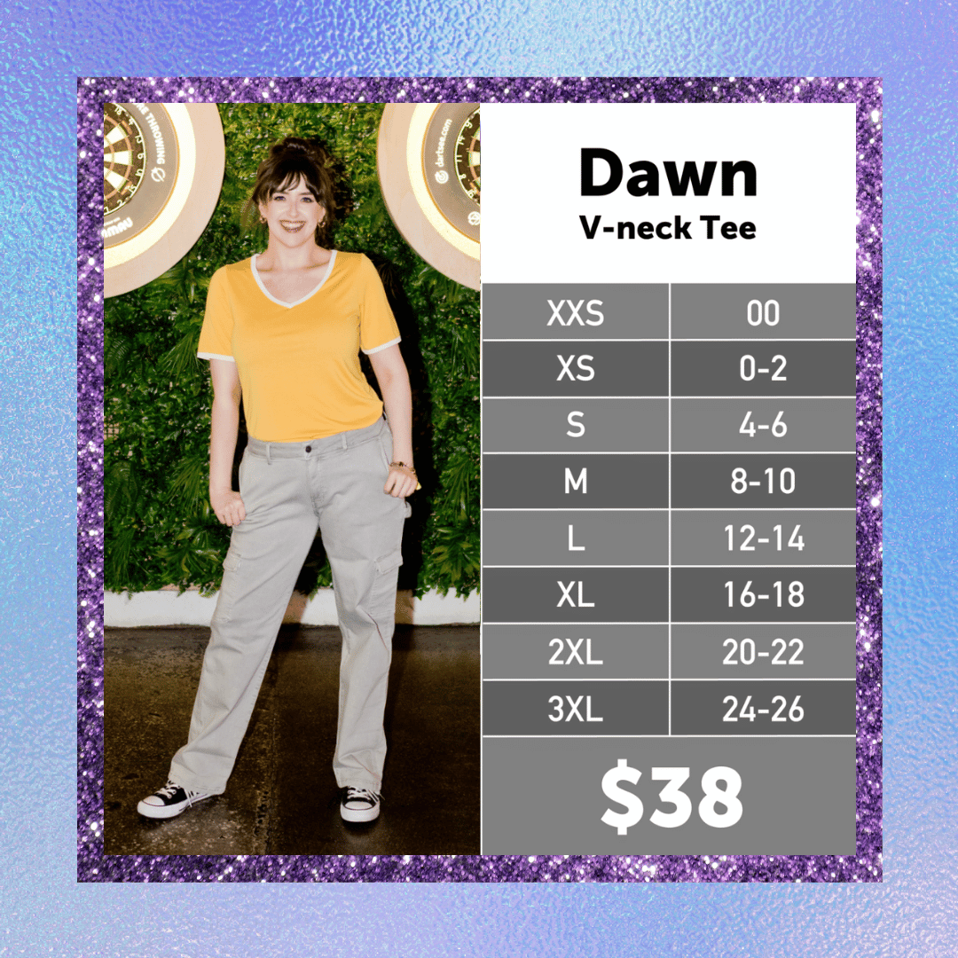 LuLaRoe Dawn V-Neck Tee – Contrast Trim Everyday T-Shirt