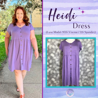 LuLaRoe LuLaRoe Heidi Dress - Solid Dusty Lavender 