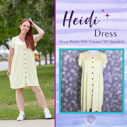 LuLaRoe LuLaRoe Heidi Dress - Solid Sunlit Buttercream 