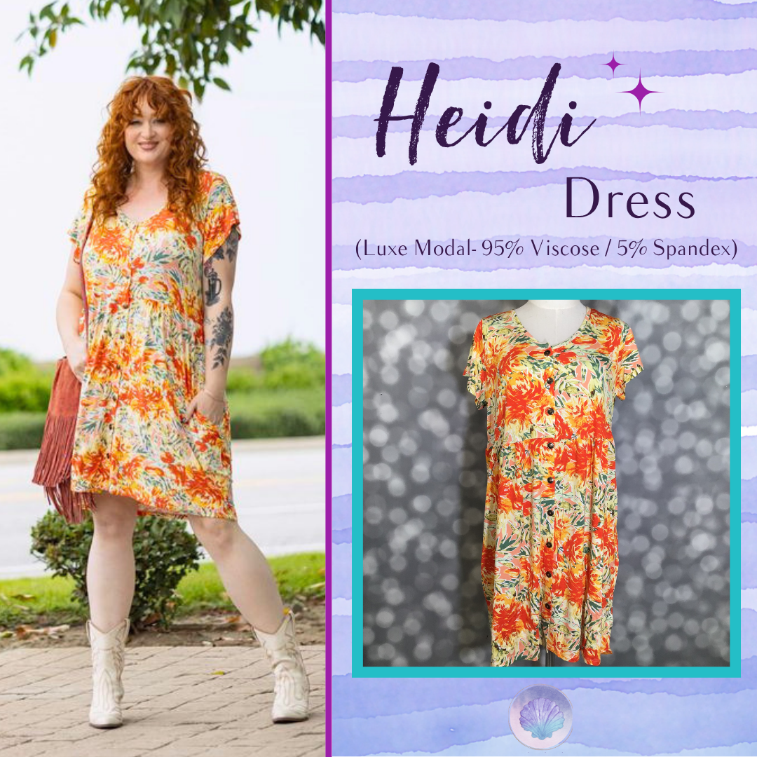 LuLaRoe LuLaRoe Heidi Dress - Sunburst Garden Floral 