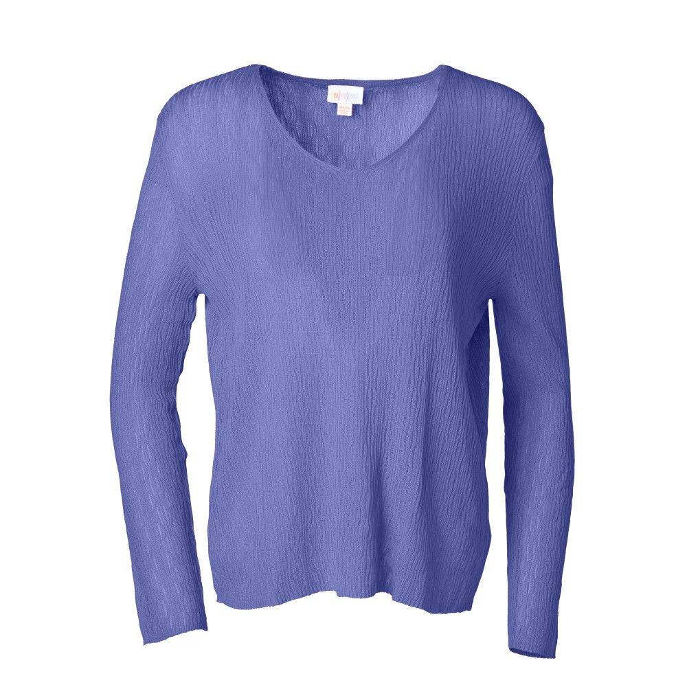 LuLaRoe Maggie Textured Knit Top - Solid Periwinkle Blue