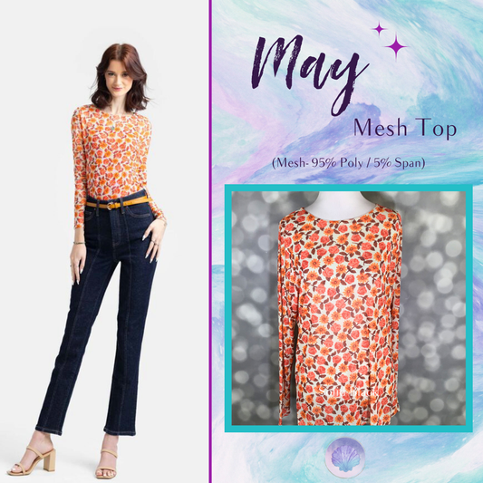 LuLaRoe May Mesh Top - Rusty Rose Garden